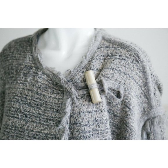 Chloé Thick Knit Boho Lagen Look LArge Toggle Button Massive Pockets Sweater L - Picture 7 of 12